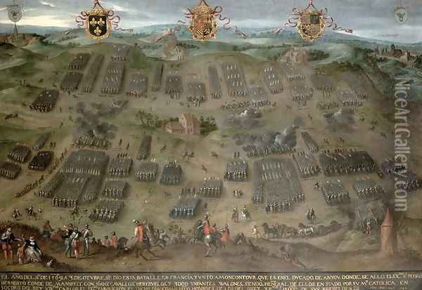 The Battle of Moncontour, 30 October 1569, 1587 Oil Painting - Jan Snellinck