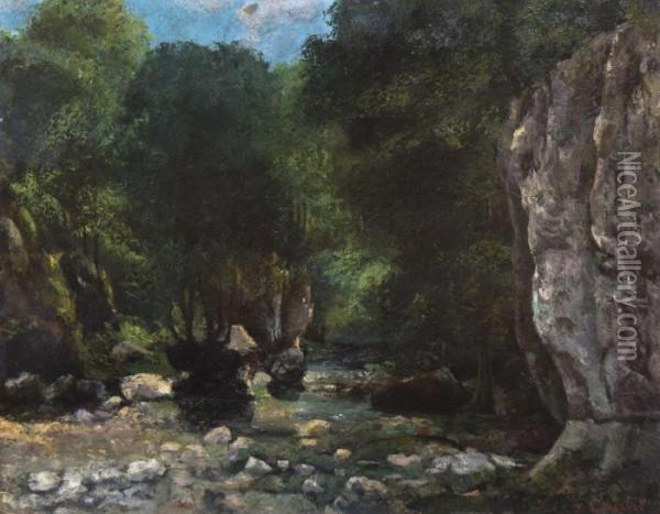 Stream Through The Woods Oil Painting - Gustave Courbet