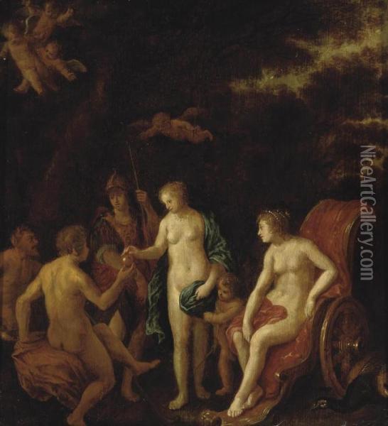 The Judgement Of Paris Oil Painting - Cornelis Van Poelenburch