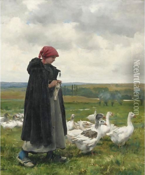 The Goose Girl Oil Painting - Julien Dupre