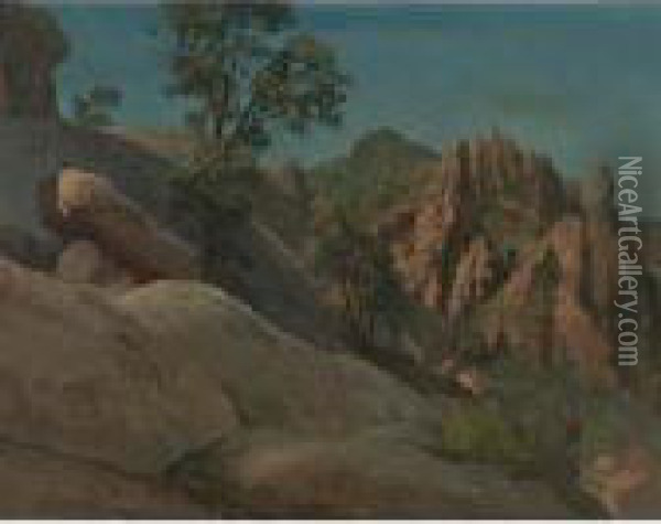Landscape Study: Owens Valley, California Oil Painting - Albert Bierstadt