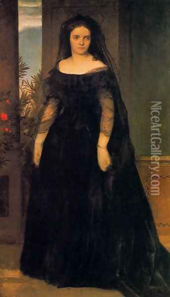Portrait of the actress Fanny Janauscher Oil Painting - Arnold Bocklin