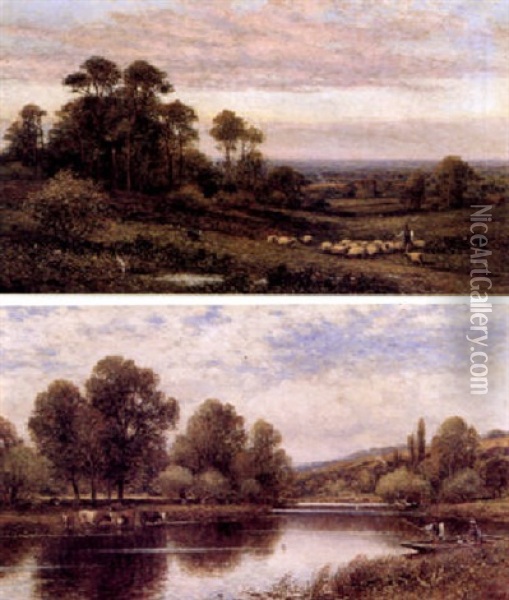 The Thames At Maple Durham Oil Painting - Alfred Augustus Glendening Sr.