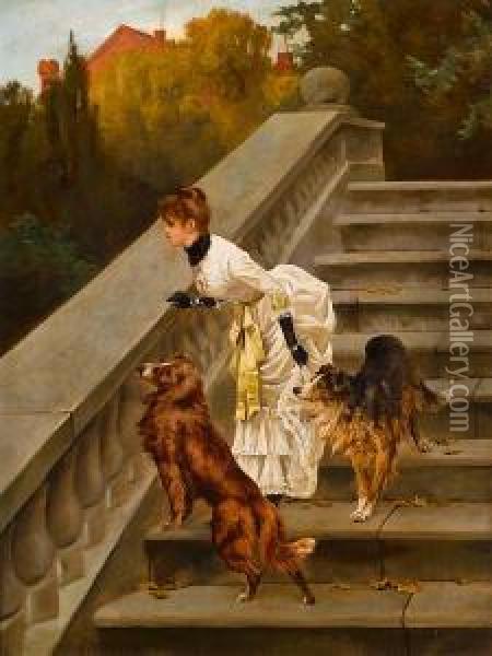 Waiting For Master Oil Painting - Arthur Wardle