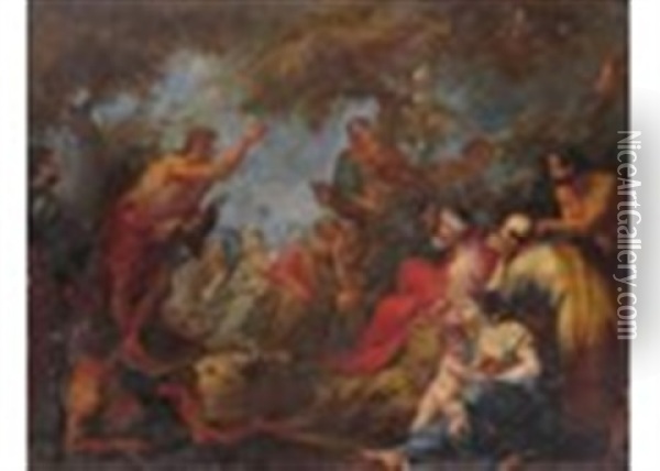 The Preaching Of St. John The Baptist Oil Painting - Alessandro di Cristofano Allori