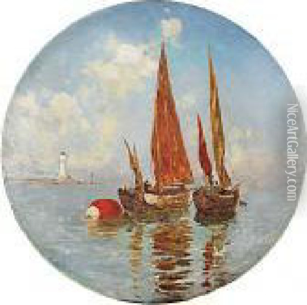 Barche Di Pescatori Oil Painting - Guido Grimani