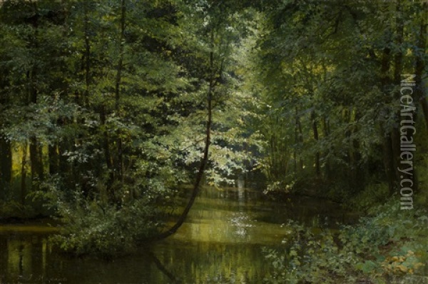Forest River Oil Painting - Grigory Myasoedov