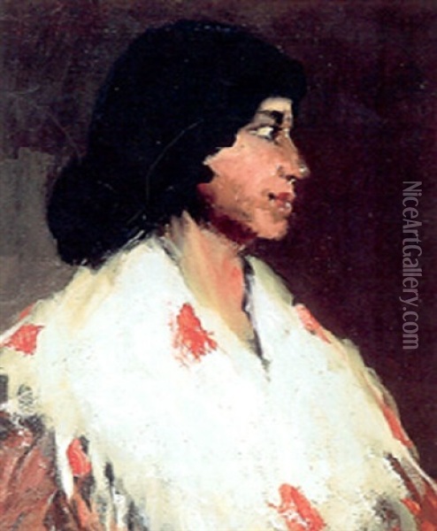 Portrait Of A Woman Oil Painting - Herbert (Bert) Cressey