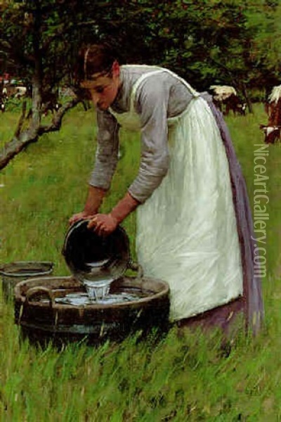 Water For The Herd Oil Painting - Henry Herbert La Thangue
