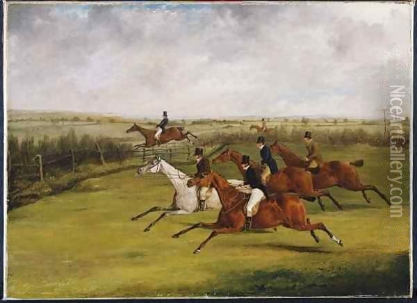 The Grand Leicestershire Steeplechase 2 Oil Painting - Henry Thomas Alken