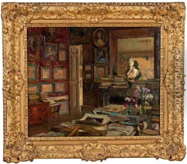 Vue Du Cabinet De Camille Groult Oil Painting - Walter Gay