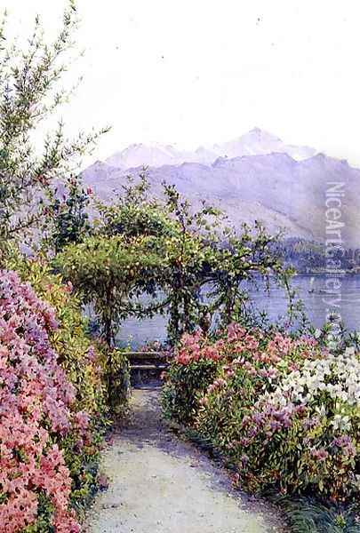 Villa Carlotta, Lago di Como Oil Painting - Ernest Arthur Rowe