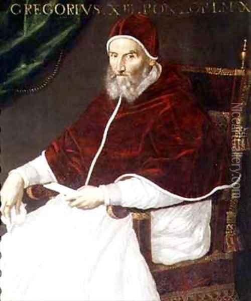 Portrait of Pope Gregory XIII Oil Painting - Lavinia Fontana