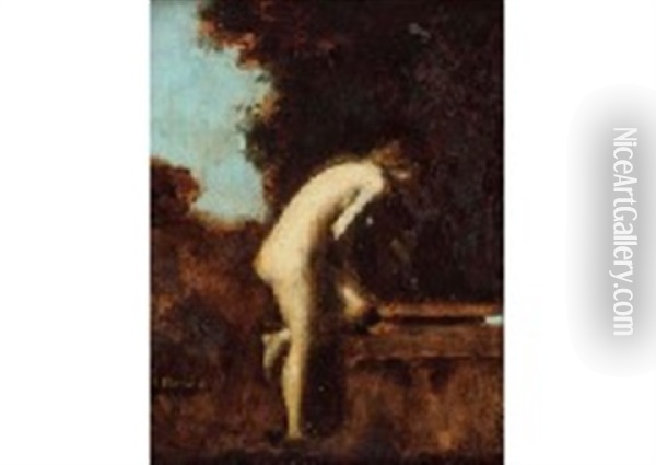 Fountain Nude Oil Painting - Jean Jacques Henner