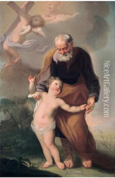 San Giuseppe Col Bambino Oil Painting - Francesco Zuccarelli