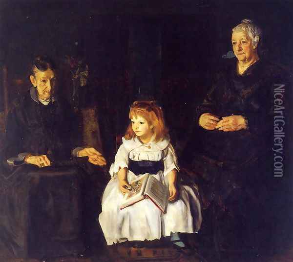 Elinor Jean And Anna Oil Painting - George Wesley Bellows