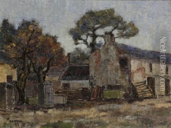 Farm Buildings Oil Painting - Victor Moorrees