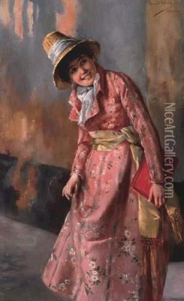 Glimlachende Jonge Vrouw
Panneau Oil Painting - Edmund Blume