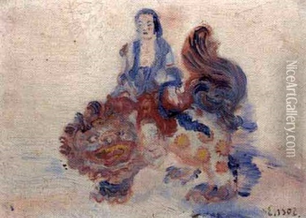 Bouddha Et Chien De Fo Oil Painting - James Ensor