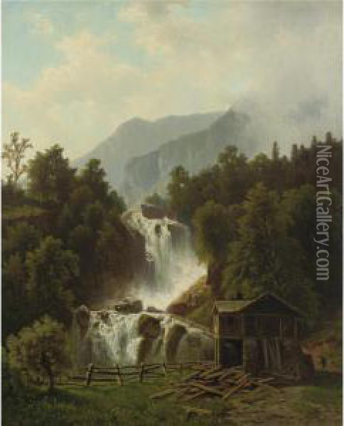 Sutter's Mill Oil Painting - Meyer Straus