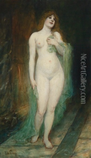 Weiblicher Akt Oil Painting - Ferdinand Leeke