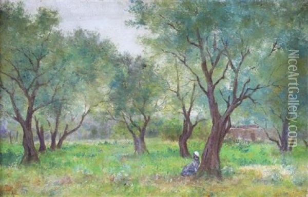 Resting Under The Olive Trees Oil Painting - John Lewis Shonborn