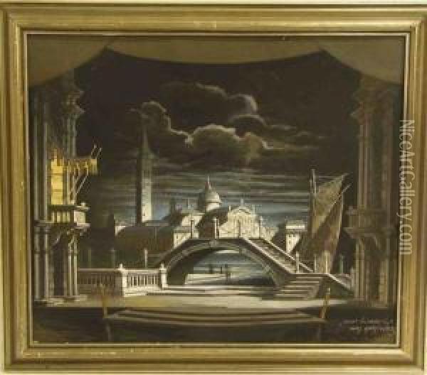Nacht In Venedig Oil Painting - Hans Wertinger