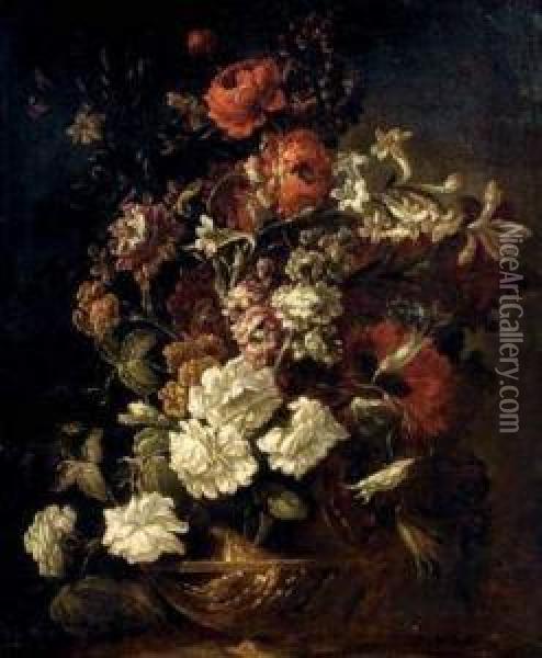 Bouquet De Fleurs Oil Painting - Pier Francesco Cittadini Il Milanese