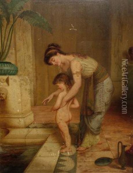 Bathing Oil Painting - R. Ramsay Russell