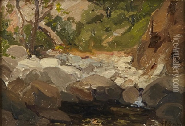 A Brook In The Woods Oil Painting - Franz Arthur Bischoff