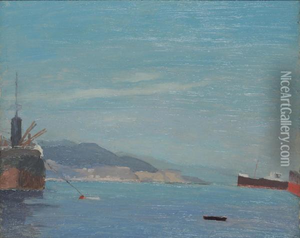 Veduta Del Porto Di Savona Oil Painting - Napoleone G. Fiumi