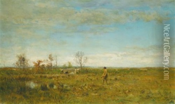 Hunters In Pont Long Oil Painting - Ivan Pavlovich Pokhitonov
