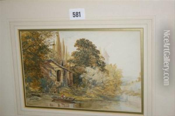 On The Frome Oil Painting - Henry Hewitt