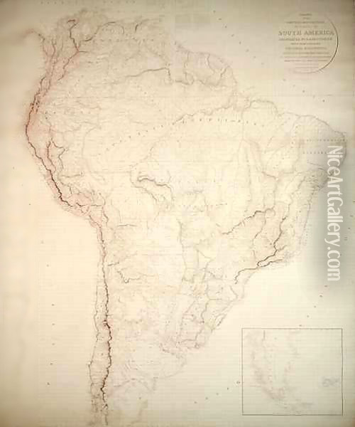 Outlines of the Physical and Political divisions of South America Oil Painting - Aaron Arrowsmith