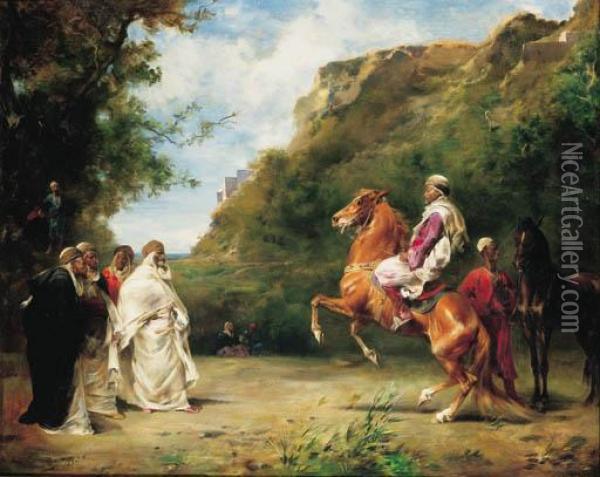 The Horse Merchant Oil Painting - Eugene Fromentin