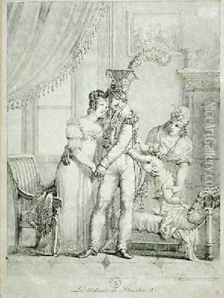 Farewell of Joseph Poniatowski 1763-1813 Oil Painting - Charles Lasteyrie du Saillant