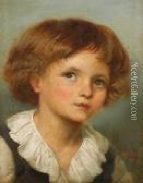 Portrait Of A Young Boy Oil Painting - William Strutt