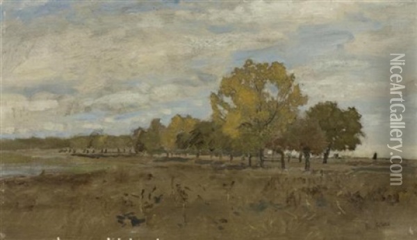 Landschaft Mit Kleinem Waldchen Oil Painting - Eugen Jettel