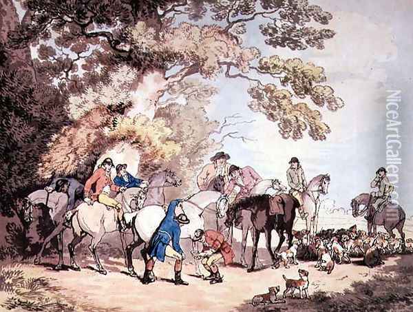 Going out in the Morning, 1787 Oil Painting - Thomas Rowlandson