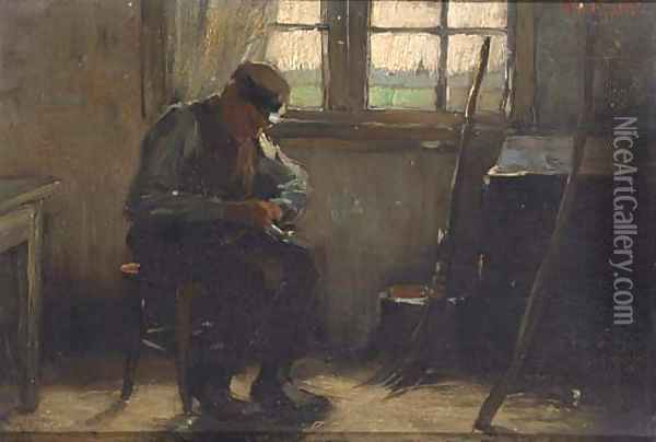 A man in his workshop Oil Painting - Alexander Gerhard Anton Ridder Van Rappard
