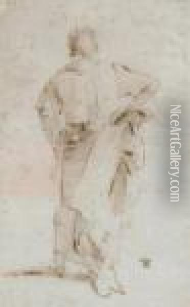 Un Homme Debout, Vu De Dos Oil Painting - Giovanni Battista Tiepolo