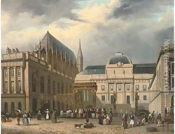 Palais de Justice de Paris Oil Painting - French School