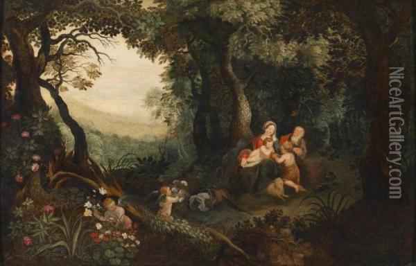 The Rest On The Flight Into Egypt Oil Painting - Jan The Elder Brueghel