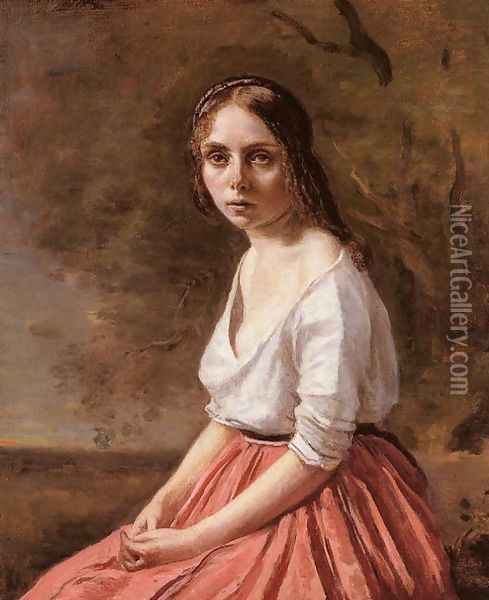 Young Woman Oil Painting - Jean-Baptiste-Camille Corot