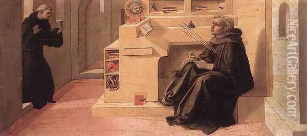 Vision of St Augustine c. 1438 Oil Painting - Fra Filippo Lippi