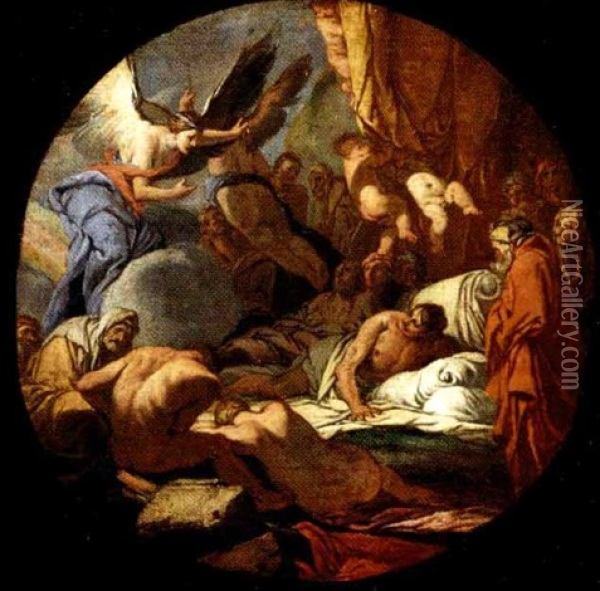 Il Regno Di Hypnos, Dio Del Sonno Oil Painting - Giulio Carpioni