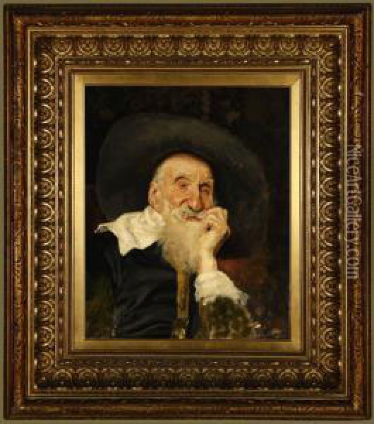 The Old Cavalier Oil Painting - Antonio Salvador Casanova Y Estorach
