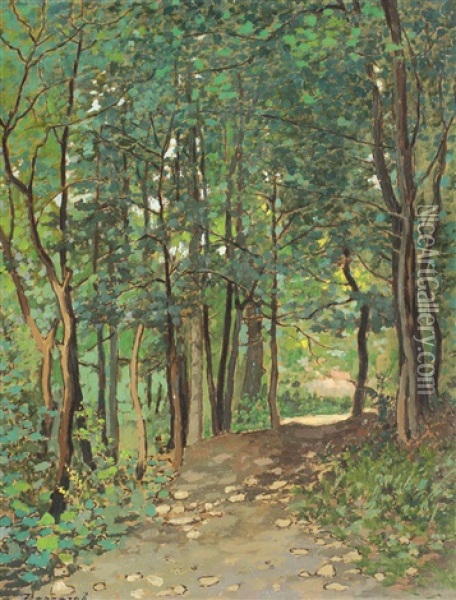 Forrest Road Oil Painting - Ludovic Bassarab