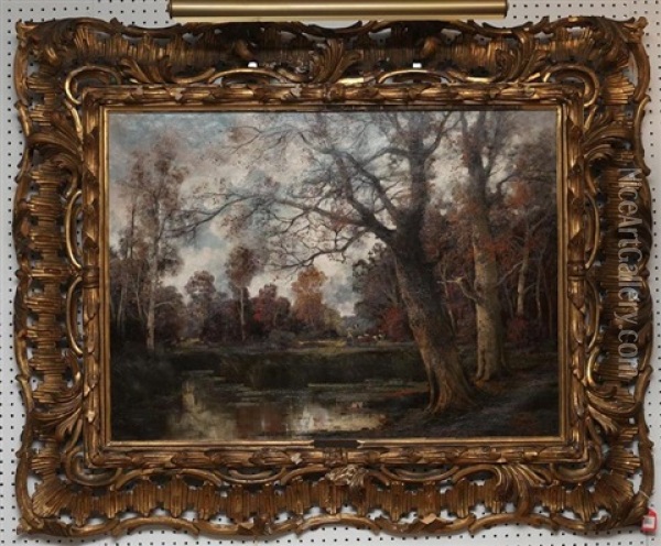Forest Scene Oil Painting - Adolf Kaufmann