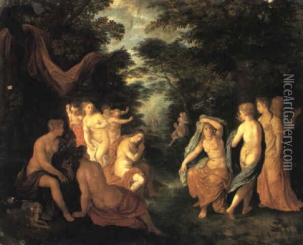 Diana And Acteon Oil Painting - Balthasar Beschey